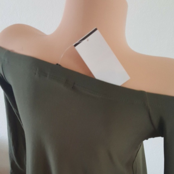 Off The Shoulder Dress Olive - Picture 5 of 5